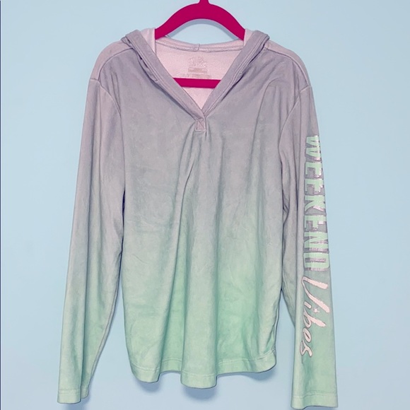Justice ombré green Hoodie size 6/7 - Picture 1 of 5